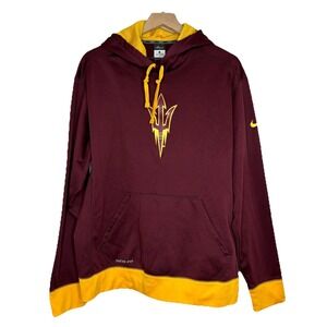 Arizona State Sun Devils Hoodie‎ Large Maroon Nike ASU Thermafit Sweatshirt NCAA